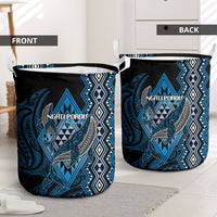 Aotearoa Iwi Ngati Porou Laundry Basket NZ Maori Humpback Whale Taniko Motifs