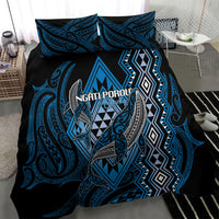 Aotearoa Iwi Ngati Porou Bedding Set NZ Maori Humpback Whale Taniko Motifs