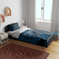 Aotearoa Iwi Ngati Porou Bedding Set NZ Maori Humpback Whale Taniko Motifs