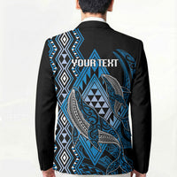 Aotearoa Iwi Ngati Porou Personalised Blazer NZ Maori Humpback Whale Taniko Motifs