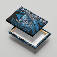 Aotearoa Iwi Ngati Porou Canvas Wall Art NZ Maori Humpback Whale Taniko Motifs