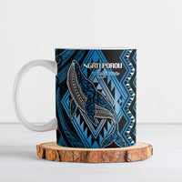 Aotearoa Iwi Ngati Porou Personalised Ceramic Mug NZ Maori Humpback Whale Taniko Motifs