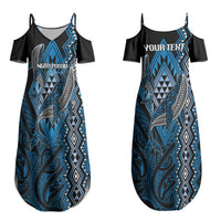 Aotearoa Iwi Ngati Porou Personalised Couples Matching Summer Maxi Dress and Hawaiian Shirt NZ Maori Humpback Whale Taniko Motifs