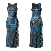 Aotearoa Iwi Ngati Porou Personalised Couples Matching Tank Maxi Dress and Hawaiian Shirt NZ Maori Humpback Whale Taniko Motifs