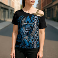 Aotearoa Iwi Ngati Porou Personalised Cross Shoulder Shirt NZ Maori Humpback Whale Taniko Motifs