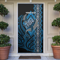 Aotearoa Iwi Ngati Porou Personalised Door Cover NZ Maori Humpback Whale Taniko Motifs