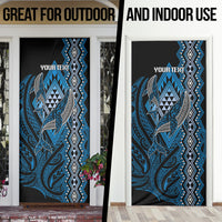 Aotearoa Iwi Ngati Porou Personalised Door Cover NZ Maori Humpback Whale Taniko Motifs
