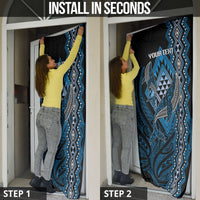 Aotearoa Iwi Ngati Porou Personalised Door Cover NZ Maori Humpback Whale Taniko Motifs