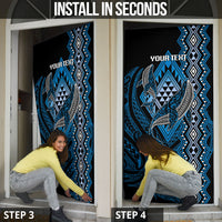 Aotearoa Iwi Ngati Porou Personalised Door Cover NZ Maori Humpback Whale Taniko Motifs