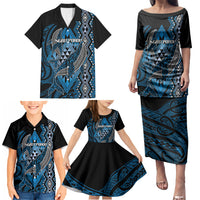 Aotearoa Iwi Ngati Porou Personalised Family Matching Puletasi and Hawaiian Shirt NZ Maori Humpback Whale Taniko Motifs