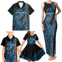 Aotearoa Iwi Ngati Porou Personalised Family Matching Tank Maxi Dress and Hawaiian Shirt NZ Maori Humpback Whale Taniko Motifs