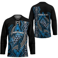 Aotearoa Iwi Ngati Porou Personalised Hockey Jersey NZ Maori Humpback Whale Taniko Motifs
