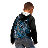 Aotearoa Iwi Ngati Porou Personalised Kid Hoodie NZ Maori Humpback Whale Taniko Motifs