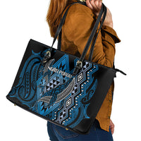 Aotearoa Iwi Ngati Porou Leather Tote Bag NZ Maori Humpback Whale Taniko Motifs