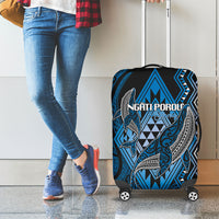 Aotearoa Iwi Ngati Porou Luggage Cover NZ Maori Humpback Whale Taniko Motifs