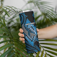 Aotearoa Iwi Ngati Porou Personalised Skinny Tumbler NZ Maori Humpback Whale Taniko Motifs