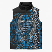 Aotearoa Iwi Ngati Porou Personalised Sleeveless Puffer Jacket NZ Maori Humpback Whale Taniko Motifs