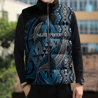Aotearoa Iwi Ngati Porou Personalised Sleeveless Puffer Jacket NZ Maori Humpback Whale Taniko Motifs