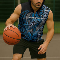 Aotearoa Iwi Ngati Porou Personalised Sleeveless Zip Hoodie NZ Maori Humpback Whale Taniko Motifs