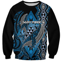 Aotearoa Iwi Ngati Porou Personalised Sweatshirt NZ Maori Humpback Whale Taniko Motifs