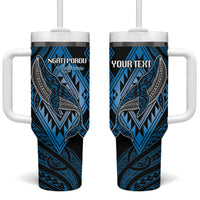 Aotearoa Iwi Ngati Porou Personalised Tumbler With Handle NZ Maori Humpback Whale Taniko Motifs
