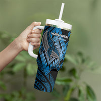 Aotearoa Iwi Ngati Porou Personalised Tumbler With Handle NZ Maori Humpback Whale Taniko Motifs