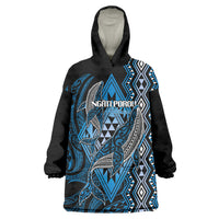 Aotearoa Iwi Ngati Porou Personalised Wearable Blanket Hoodie NZ Maori Humpback Whale Taniko Motifs