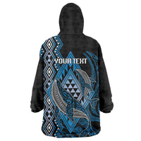 Aotearoa Iwi Ngati Porou Personalised Wearable Blanket Hoodie NZ Maori Humpback Whale Taniko Motifs