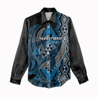 Aotearoa Iwi Ngati Porou Personalised Women Casual Shirt NZ Maori Humpback Whale Taniko Motifs
