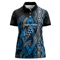 Aotearoa Iwi Ngati Porou Personalised Women Polo Shirt NZ Maori Humpback Whale Taniko Motifs