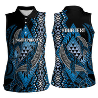 Aotearoa Iwi Ngati Porou Personalised Women Sleeveless Polo Shirt NZ Maori Humpback Whale Taniko Motifs