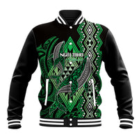 Aotearoa Iwi Ngai Tahu Personalised Baseball Jacket NZ Maori Humpback Whale Taniko Motifs