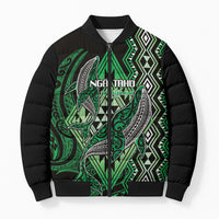 Aotearoa Iwi Ngai Tahu Personalised Bomber Puffer Jacket NZ Maori Humpback Whale Taniko Motifs