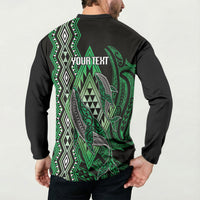 Aotearoa Iwi Ngai Tahu Personalised Button Sweatshirt NZ Maori Humpback Whale Taniko Motifs