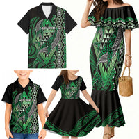 Aotearoa Iwi Ngai Tahu Personalised Family Matching Mermaid Dress and Hawaiian Shirt NZ Maori Humpback Whale Taniko Motifs