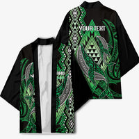 Aotearoa Iwi Ngai Tahu Personalised Kimono NZ Maori Humpback Whale Taniko Motifs