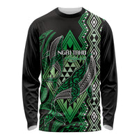 Aotearoa Iwi Ngai Tahu Personalised Long Sleeve Shirt NZ Maori Humpback Whale Taniko Motifs