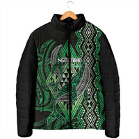 Aotearoa Iwi Ngai Tahu Personalised Padded Jacket NZ Maori Humpback Whale Taniko Motifs