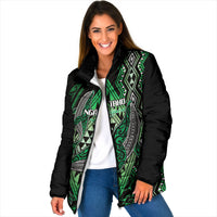 Aotearoa Iwi Ngai Tahu Personalised Padded Jacket NZ Maori Humpback Whale Taniko Motifs
