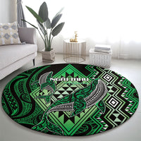 Aotearoa Iwi Ngai Tahu Round Carpet NZ Maori Humpback Whale Taniko Motifs