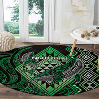 Aotearoa Iwi Ngai Tahu Round Carpet NZ Maori Humpback Whale Taniko Motifs