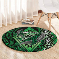 Aotearoa Iwi Ngai Tahu Round Carpet NZ Maori Humpback Whale Taniko Motifs