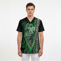 Aotearoa Iwi Ngai Tahu Personalised Scrub Top NZ Maori Humpback Whale Taniko Motifs