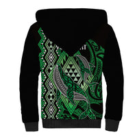 Aotearoa Iwi Ngai Tahu Personalised Sherpa Hoodie NZ Maori Humpback Whale Taniko Motifs
