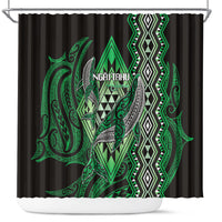 Aotearoa Iwi Ngai Tahu Shower Curtain NZ Maori Humpback Whale Taniko Motifs