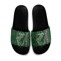 Aotearoa Iwi Ngai Tahu Slide Sandals NZ Maori Humpback Whale Taniko Motifs