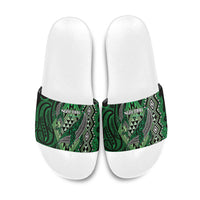 Aotearoa Iwi Ngai Tahu Slide Sandals NZ Maori Humpback Whale Taniko Motifs