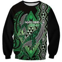 Aotearoa Iwi Ngai Tahu Personalised Sweatshirt NZ Maori Humpback Whale Taniko Motifs