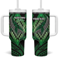 Aotearoa Iwi Ngai Tahu Personalised Tumbler With Handle NZ Maori Humpback Whale Taniko Motifs
