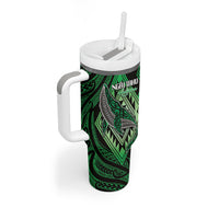 Aotearoa Iwi Ngai Tahu Personalised Tumbler With Handle NZ Maori Humpback Whale Taniko Motifs